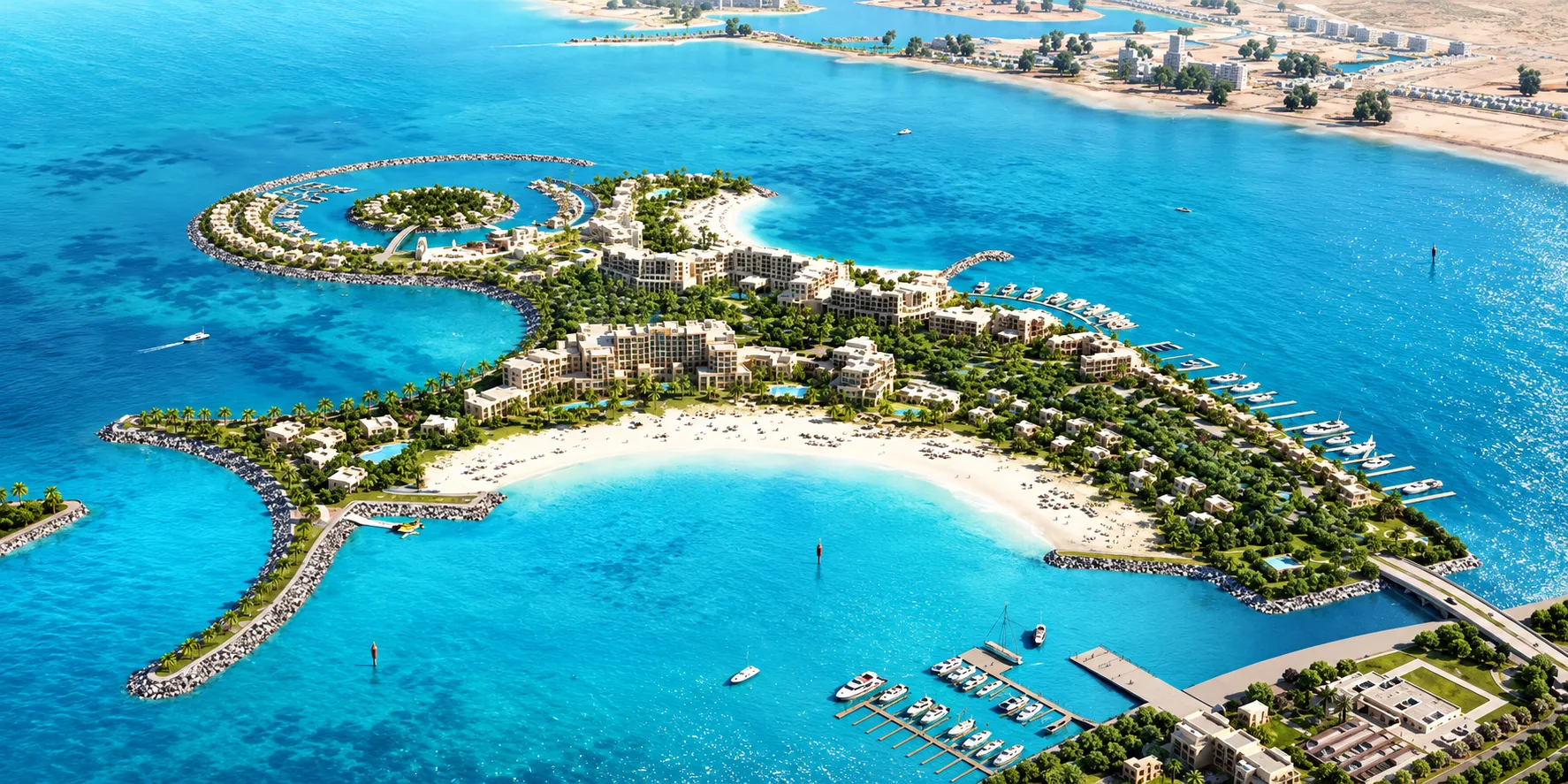 Lunaya lagoon landscape and residences